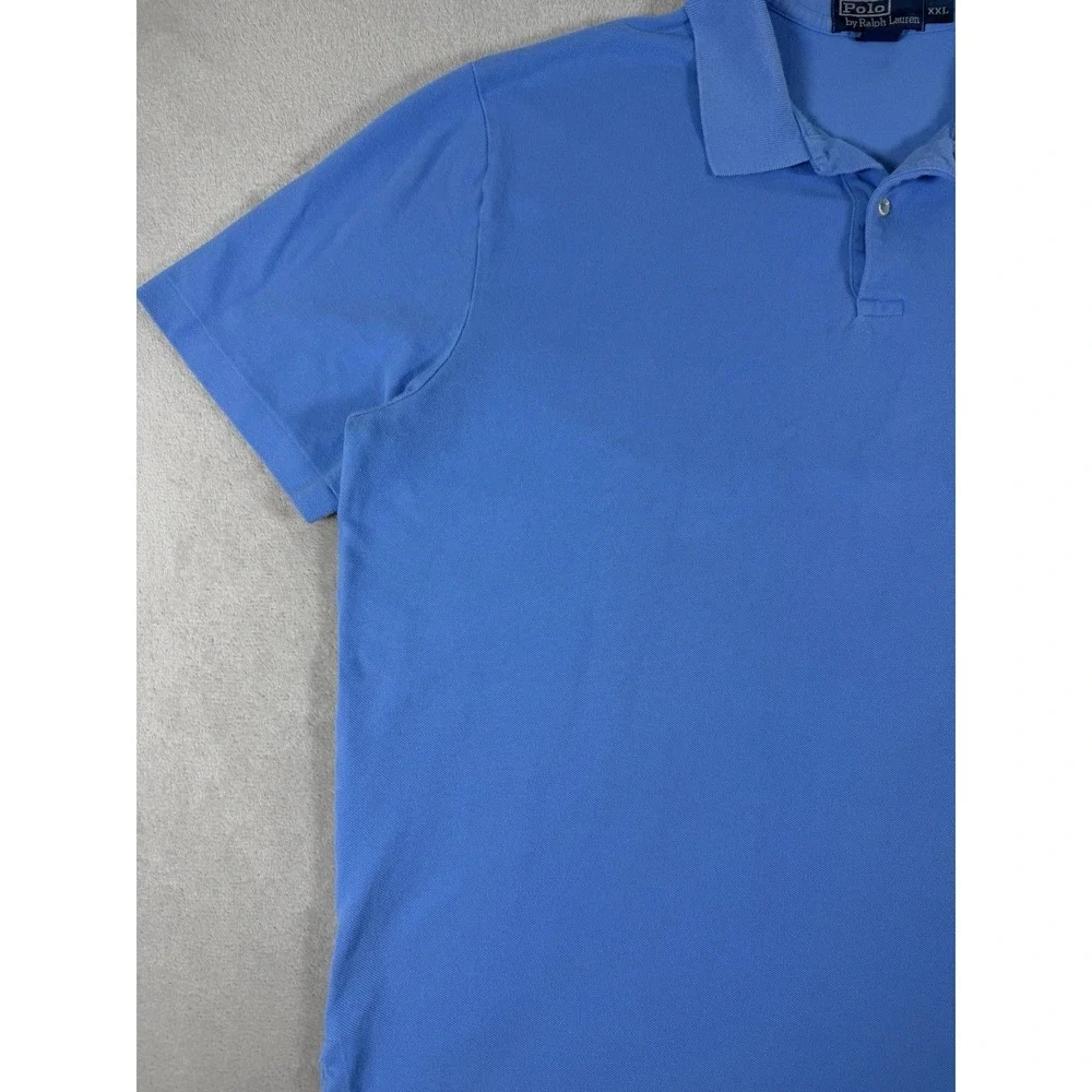 Polo Ralph Lauren Polo Shirt Mens XXL Blue Yellow Pony Pocket Short Sleeve Class